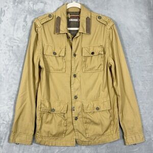 Levis‎ Jacket Men M Brown Khaki Utility Shacket Heritage Military Workwear Y2K